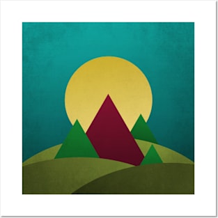 Trees geometric landscpae Posters and Art